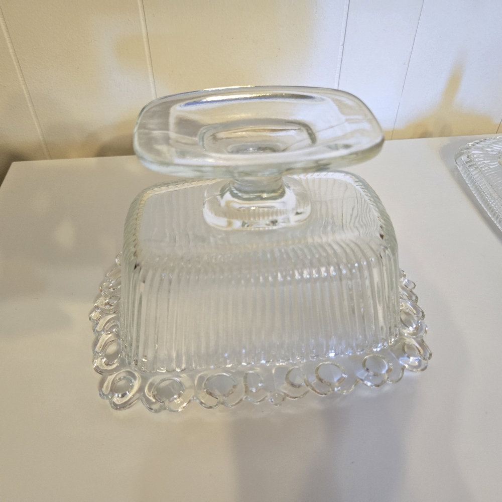 Indiana Glass Clear Lace-Edge Covered Candy Dish - Picture 13 of 16
